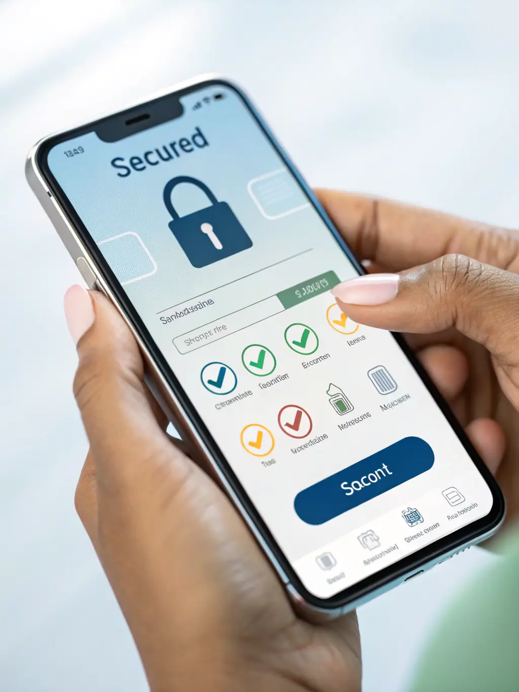 A padlock icon displayed on a mobile phone screen during a betting transaction, symbolizing the secure and reliable platform provided by Betnacional.